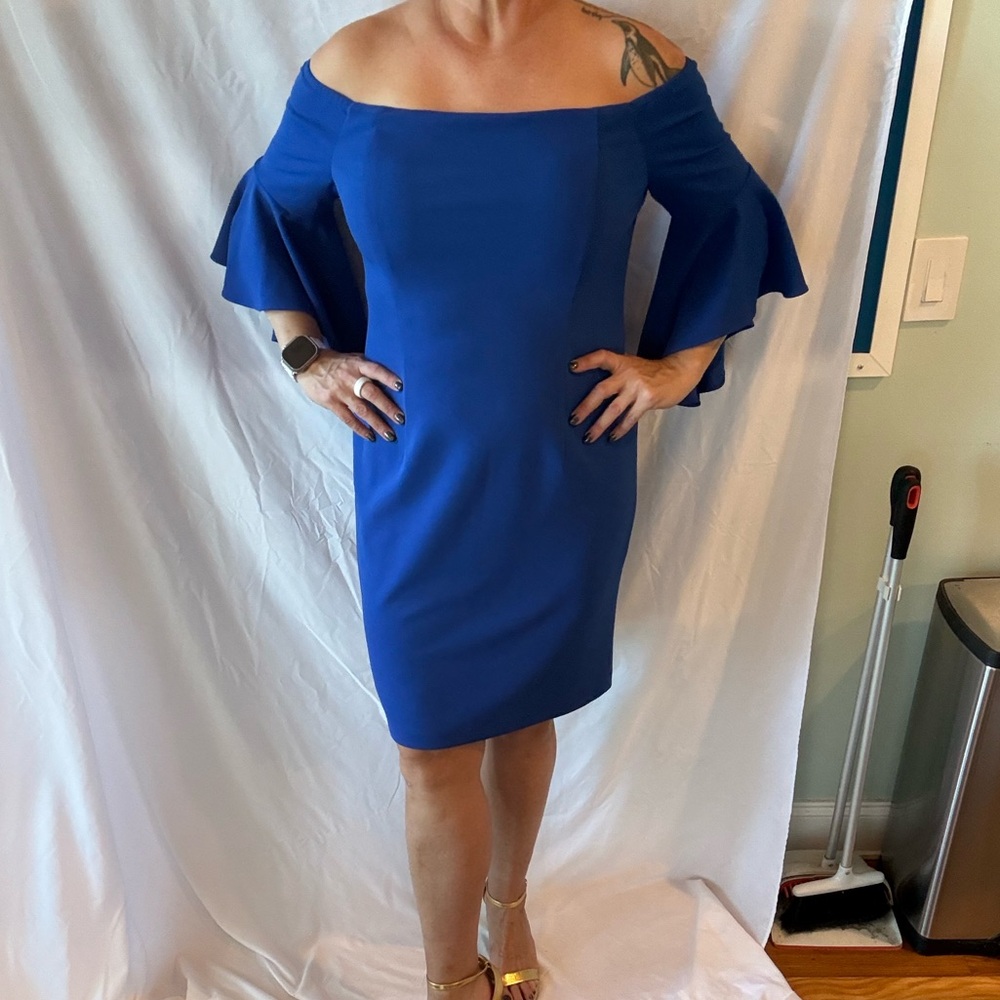 Calvin Klein Off the Shoulder Sheath Dress